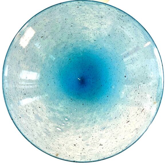 Crate and Barrel Calypso Aqua Handblown Seeded Martini Dessert Glasses-Set of 4 - Picture 4 of 9